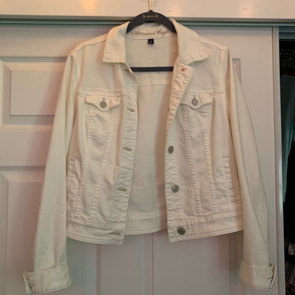 American Eagle white denim jacket
